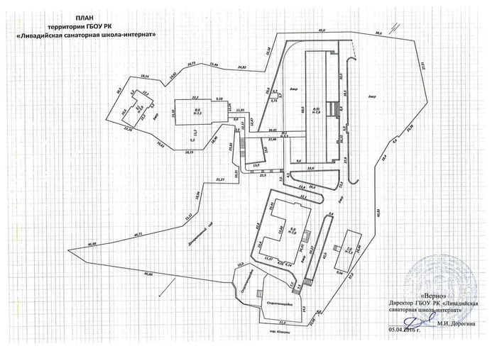 План территории ГБОУ РК Ливадийская санаторная школа-интернат.