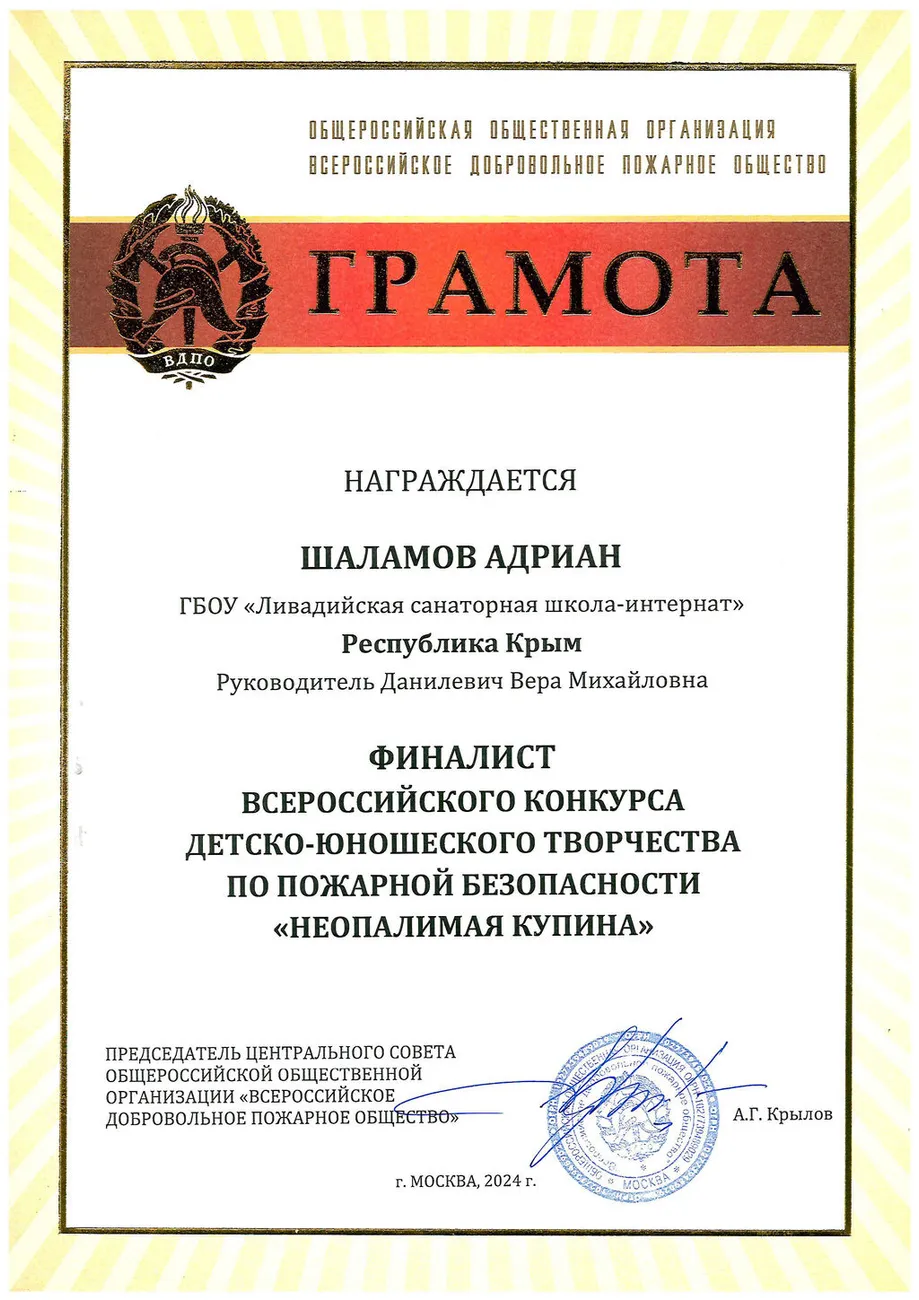 шаламов всероссийский финалист